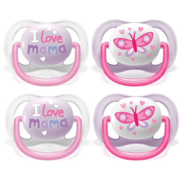 Philips Avent Schnuller Ultra Air SCF080/02 Collection Happy 0-6m Girl Mama/Butterfly Im Doppelpack 3 Philips Avent Schnuller Ultra Air SCF080/02 Collection Happy 0-6m Girl Mama/Butterfly Im Doppelpack