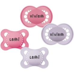 Schnullireich Schnuller Mit Namen / Namensschnuller MAM Pure Rainbow – 2er Set (Mädchen) Rosa