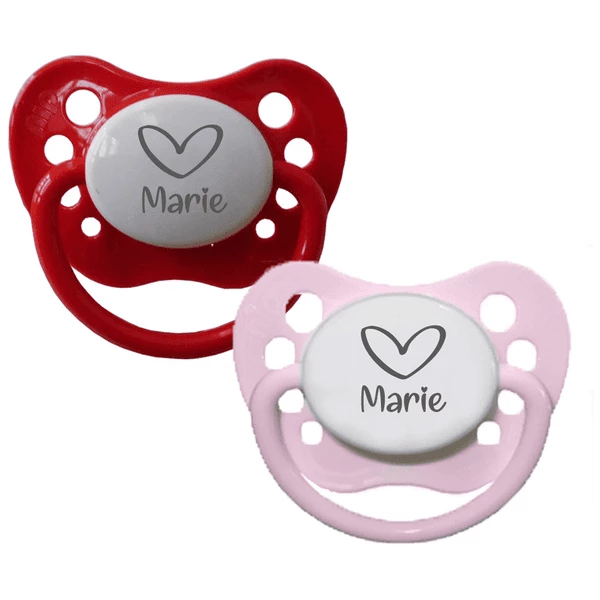 Schnullireich Schnuller Mit Namen / Namensschnuller NIP Herz – 2er Set Rosa 4 Schnullireich Schnuller Mit Namen / Namensschnuller NIP Herz – 2er Set Rosa – Bild 2
