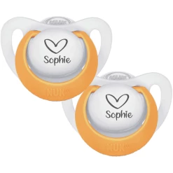 Schnullireich Schnuller Mit Namen / Namensschnuller NUK Genius Herz – 2er Set (Mädchen) Weiß -Nip-Family shop schnullireich schnuller mit namen namensschnuller nuk genius herz 2er set maedchen weiss a405651 3