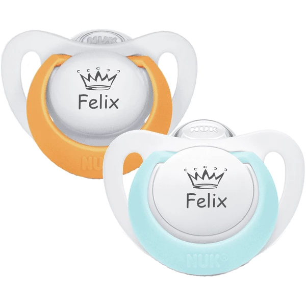 Schnullireich Schnuller Mit Namen / Namensschnuller NUK Genius Krone – 2er Set (Junge) Weiß 5 Schnullireich Schnuller Mit Namen / Namensschnuller NUK Genius Krone – 2er Set (Junge) Weiß – Bild 3