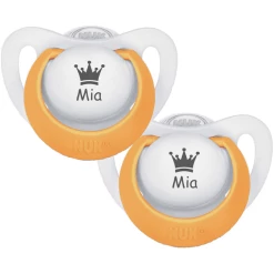 Schnullireich Schnuller Mit Namen / Namensschnuller NUK Genius Krone – 2er Set (Mädchen) Weiß -Nip-Family shop schnullireich schnuller mit namen namensschnuller nuk genius krone 2er set maedchen weiss a405650 3