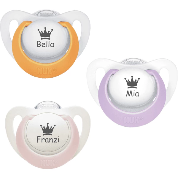 Schnullireich Schnuller Mit Namen / Namensschnuller NUK Genius Krone – 2er Set (Mädchen) Weiß 3 Schnullireich Schnuller Mit Namen / Namensschnuller NUK Genius Krone – 2er Set (Mädchen) Weiß