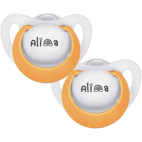 Schnullireich Schnuller Mit Namen / Namensschnuller NUK Genius Rainbow – 2er Set (Mädchen) Weiß 6 Schnullireich Schnuller Mit Namen / Namensschnuller NUK Genius Rainbow – 2er Set (Mädchen) Weiß – Bild 4