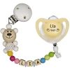 Schnullireich Schnullerkette Mit Namen Häkelbär+NUK Schnuller 6-18 Mon. Gelb -Nip-Family shop schnullireich schnullerkette mit namen haekelbaernuk schnuller 6 18 mon gelb a406082