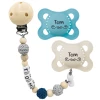 Schnullireich Schnullerkette Mit Namen Häkelperle + MAM Schnuller 2-6 Mon Blau