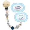 Schnullireich Schnullerkette Mit Namen + MAM Schnuller Daddy 6-18 Mon. Blau