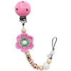 Schnullireich Schnullerkette Mit Namen Rosa Häkelblume (Holz) Rosa -Nip-Family shop schnullireich schnullerkette mit namen rosa haekelblume holz rosa a406054