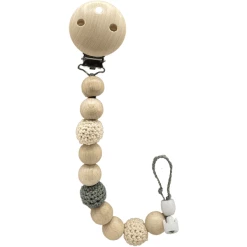 Schnullireich Schnullerkette Ohne Namen Häkelperle Grün Grün