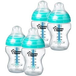 Tommee Tippee Babyfläschchen Advanced Anti-Kolik, Superweicher Sauger, 260ml, 4er Set
